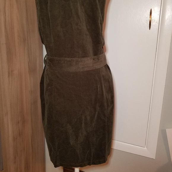 Velvet Zippered Jumper Dark Olive Green - Picture 6 of 6